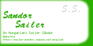 sandor sailer business card